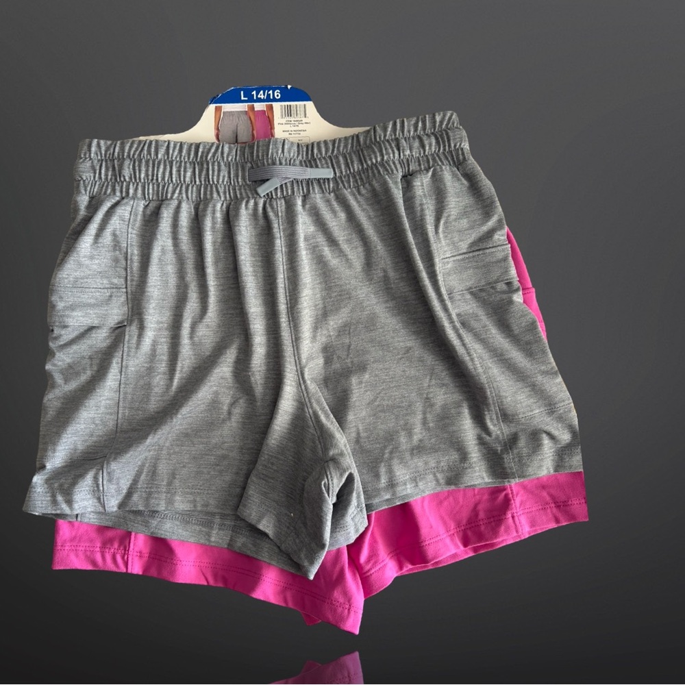 Soybu Youth 2-pack Short Size Large 14/16 
Color Gray and Pink - Picture 2 of 5